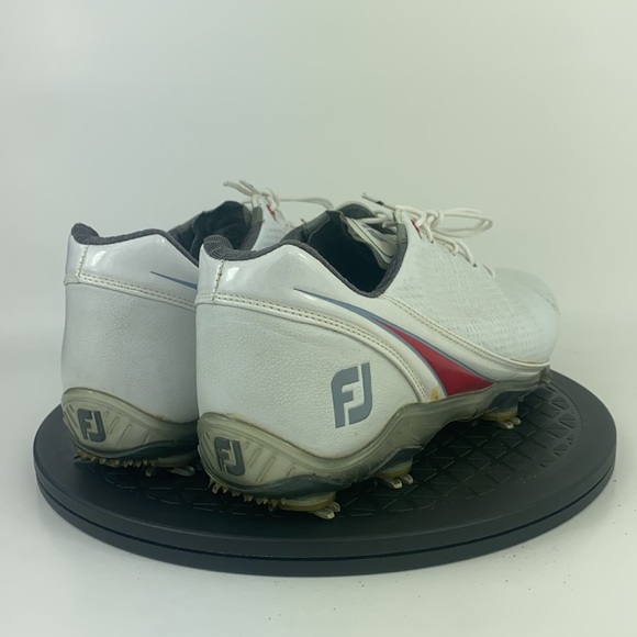 Footjoy DNA 2.0 White/Red Golf Cleats Shoes 53310 Men's Size 9 - Picture 6 of 13